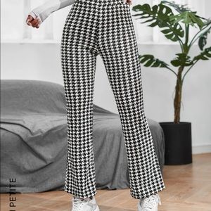Petite print flare leg pants